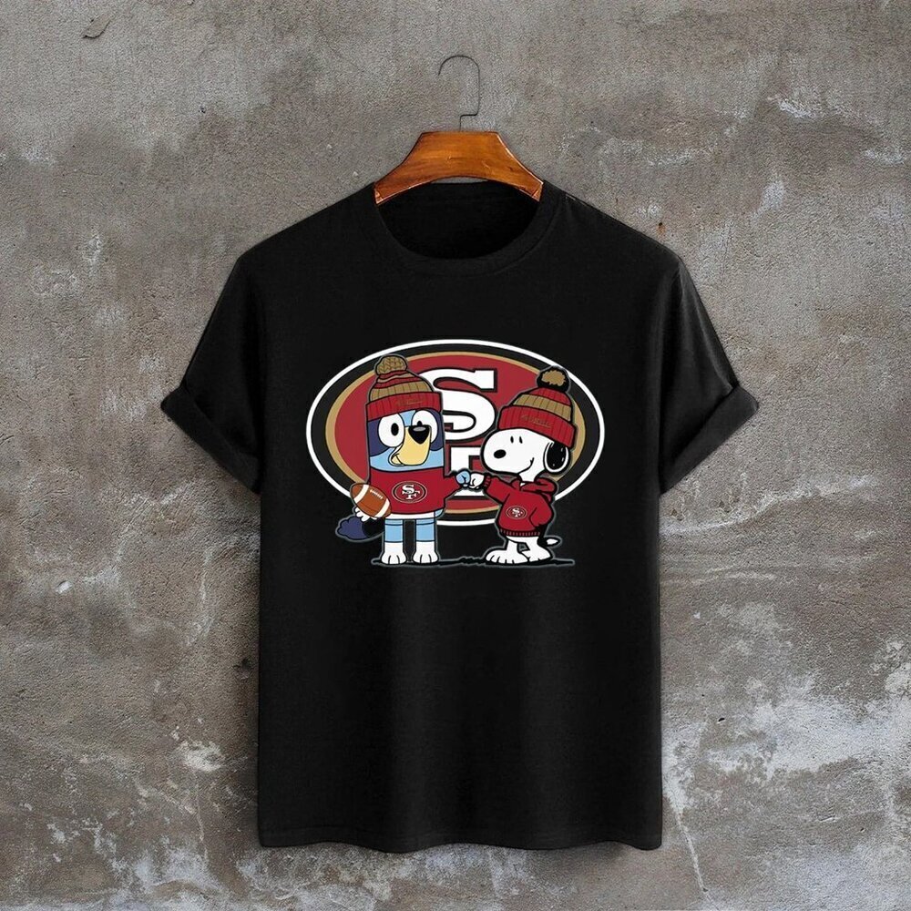 San Francisco 49ers Snoop.y & Bluey NFL Football TShirt